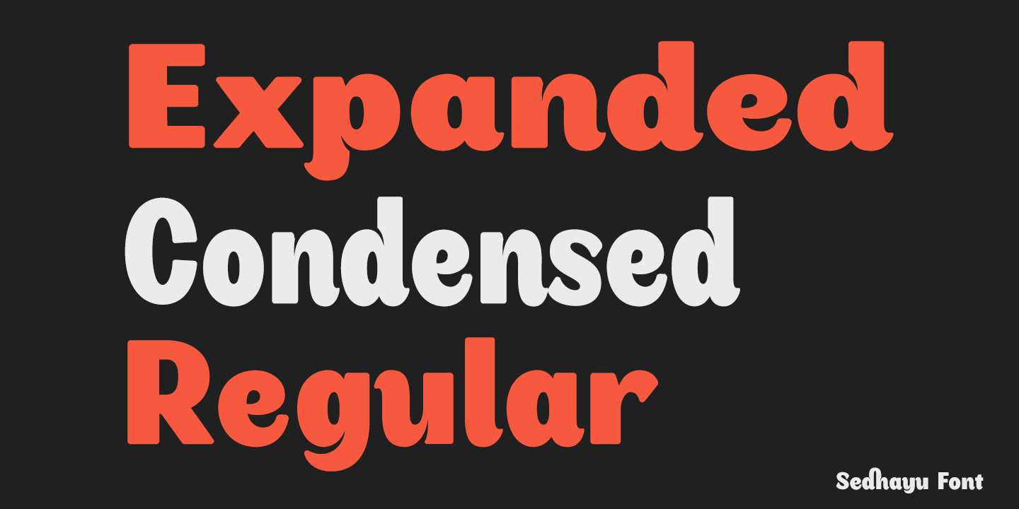 Beispiel einer Sedhayu Condensed-Schriftart